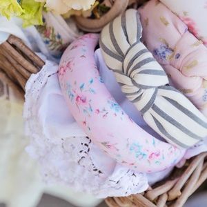 Lele Sadoughi x LoveShackFancy Collaboration Pink Floral Headband